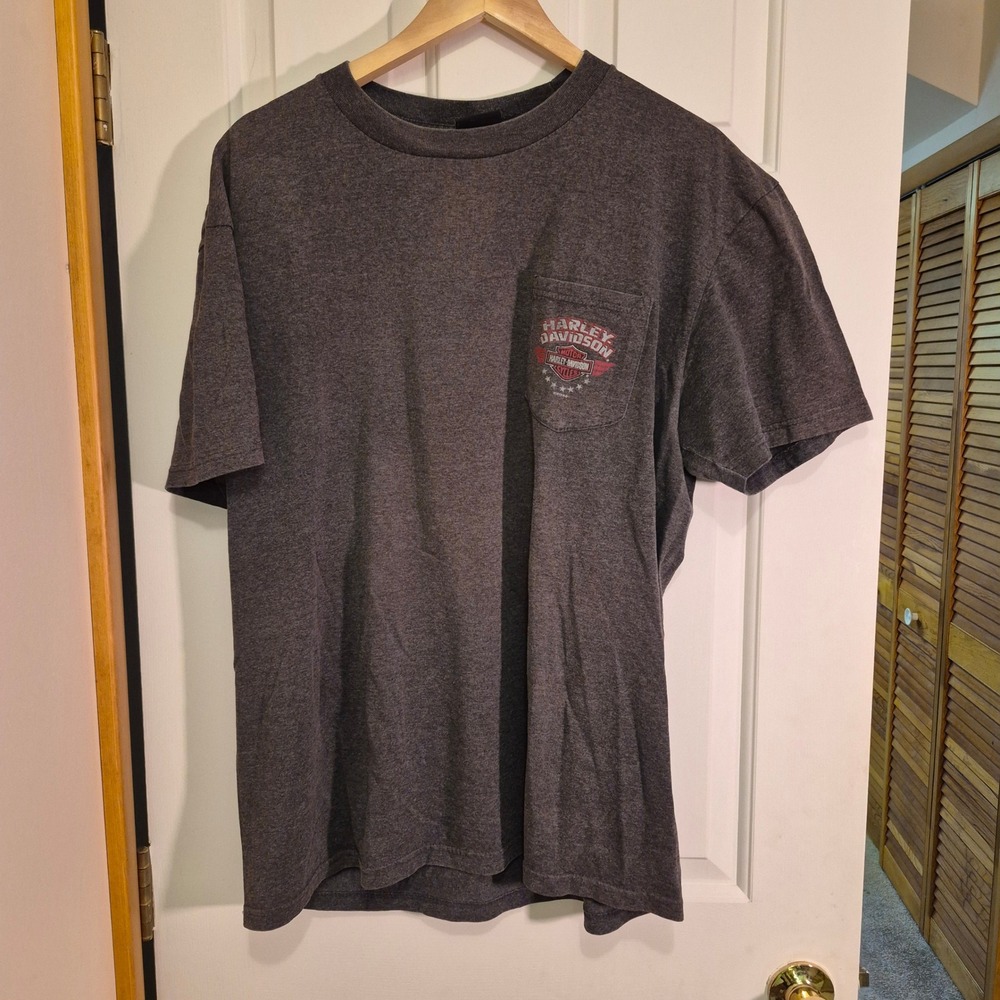 Harley Davidson Bowling Green Kentucky Pocket T-Shirt Mens XL Charcoal Gray Tee